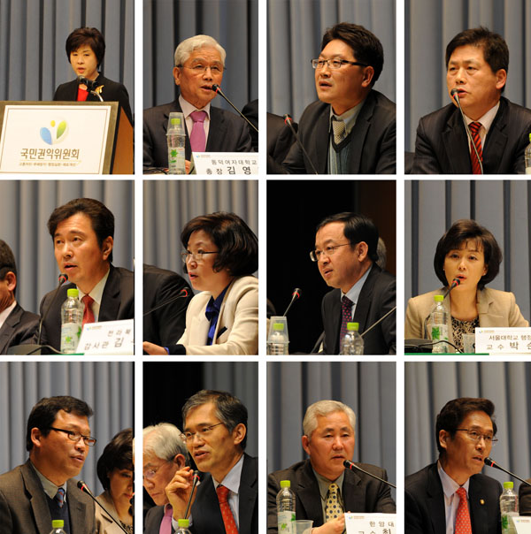 민선 6기 지방자치단체의 성공적 운영을 위한 지방부패 근절 정책토론회 참석한 발표자들